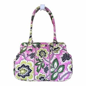 Vera Bradley Priscilla Pink Frame Shoulder Bag Floral Quilted Magnetic Closure